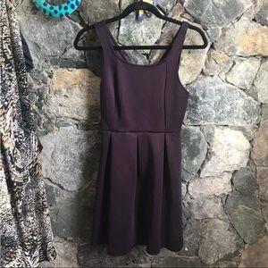 Express Criss cross open back flare skirt  cocktail dress Plum/Purple size